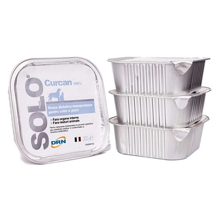 Hrana umeda dietetica monoproteica cu carne de curcan pentru caini si pisici, 100 g, Solo