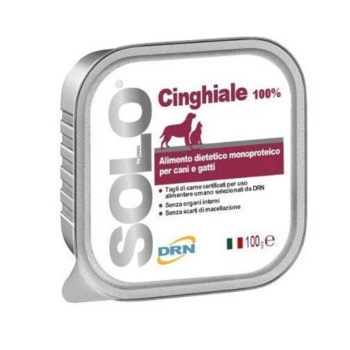 Hrana umeda dietetica monoproteica cu carne de mistret pentru caini si pisici, 100 g, Solo