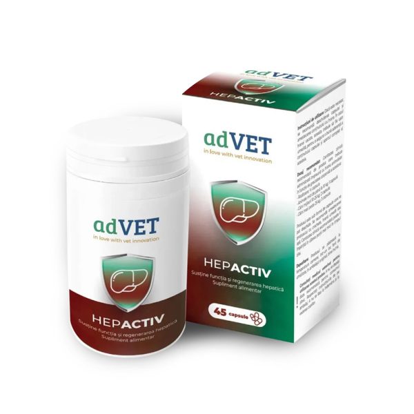 Supliment hepatic pentru caini, pisici si rozatoare Hepactiv, 45 capsule, adVET
