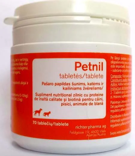 PETNIL (Richter) Supliment nutritiv piele şi blană, pt câini şi pisici 70 tablete