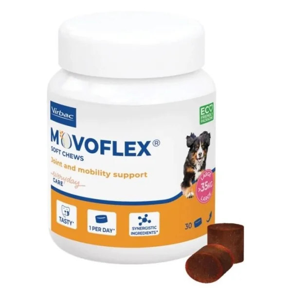 VIRBAC Movoflex L Crochete pentru articulații moi pentru câini de peste 35 kg -30 crochete
