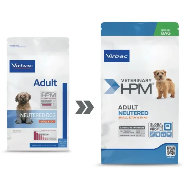 Virbac HPM Adult Neutered Dog Small & Toy 3kg